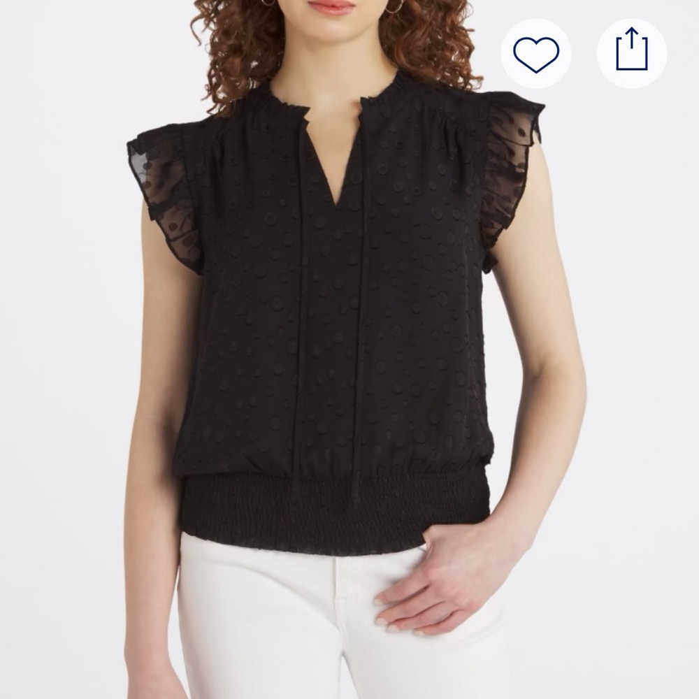 Chic Black Ruffle Sleeve Blouse
